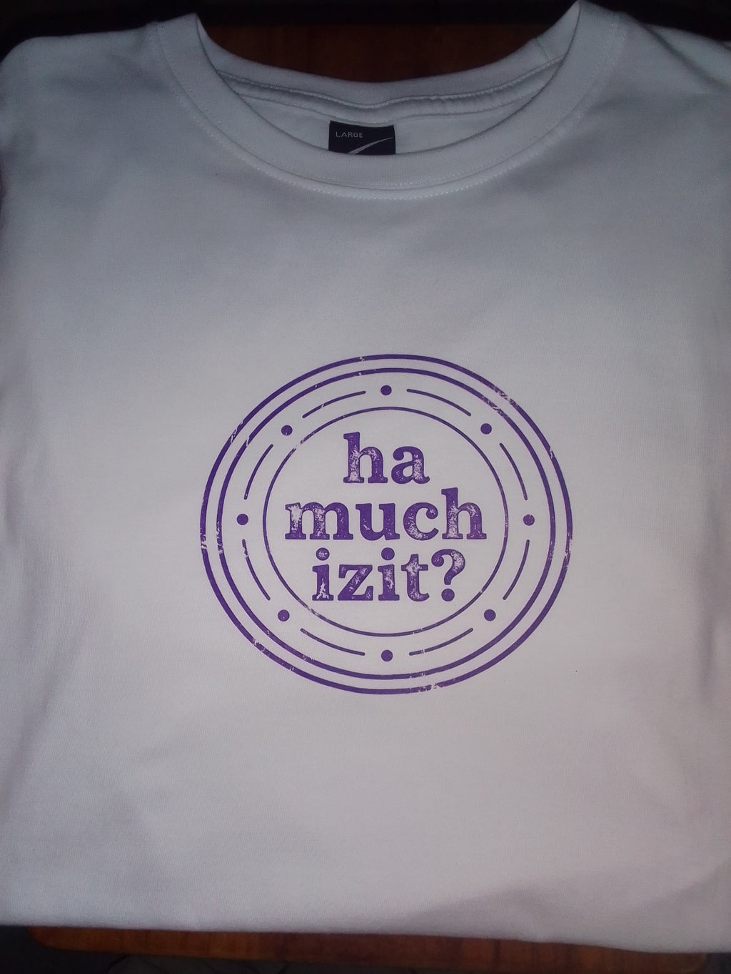 ha much izit? Blure front chest print